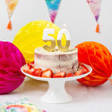 White & Gold Number Candles | Individual Birthday Cake Candles