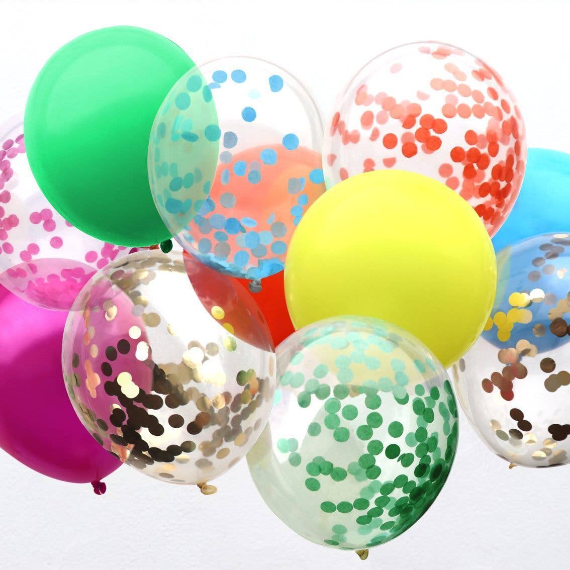 Rainbow Confetti Balloon Set – 12 Pack Party Decorations | Oh So Fancy ...