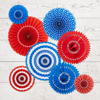 Red White and Blue Party Fans
