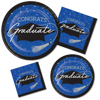 Congrats Graduate Blue 108 Piece Tableware Bundle