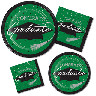 Congrats Graduate Green 108 Piece Tableware Bundle