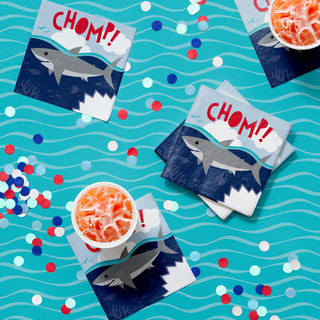 Shark Birthday Party CHOMP Napkins