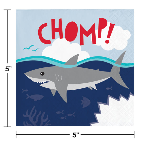 Shark Birthday Party CHOMP Napkins