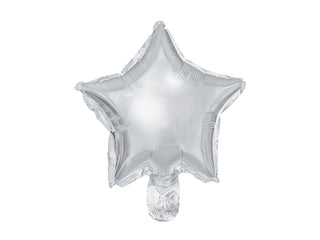 Silver Star Foil Balloons - Set of 5