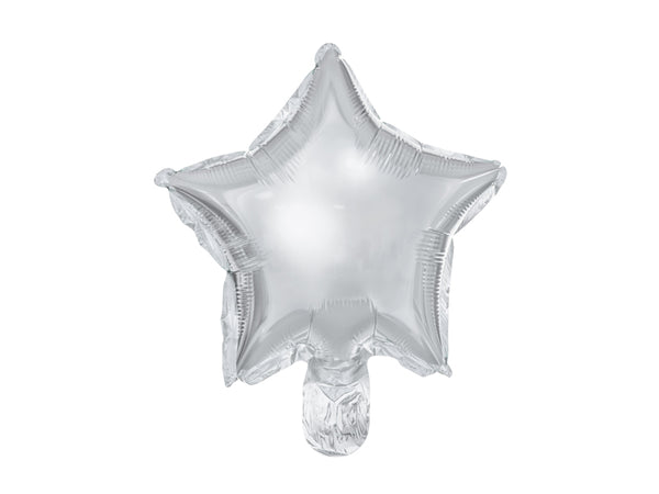 Silver Star Foil Balloons - Set of 5