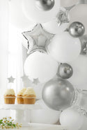 Silver Star Foil Balloons - Set of 5