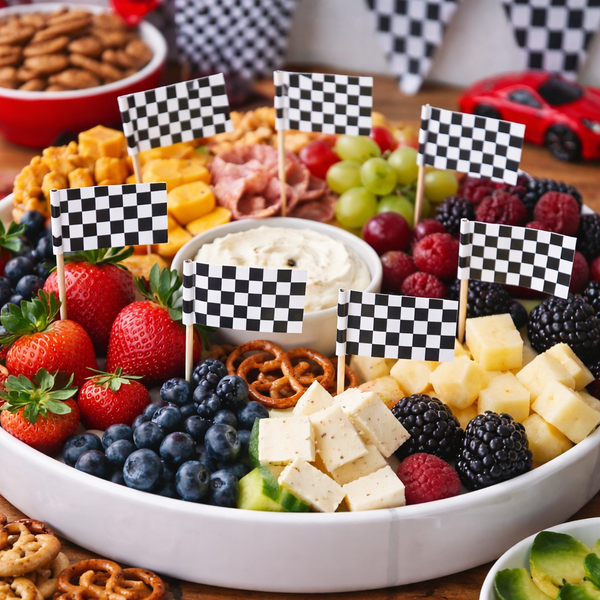 Checkered Flag Race Car Cupcake Picks