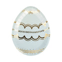 Decorative paper plate with gold patterns on a white background
