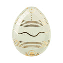 Decorative egg with gold patterns on a white background