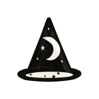 Stars and Moon Witch Hat Plate - Oh So Fancy Party