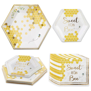 Sweet as can Bee 62 piece Tableware Set (16 guests)