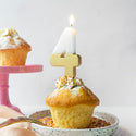 White & Gold Number Candles | Individual Birthday Cake Candles