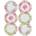 Floral Tea Party Plates – Set of 12 Elegant Paper Tableware