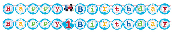 Train Happy Birthday Banner
