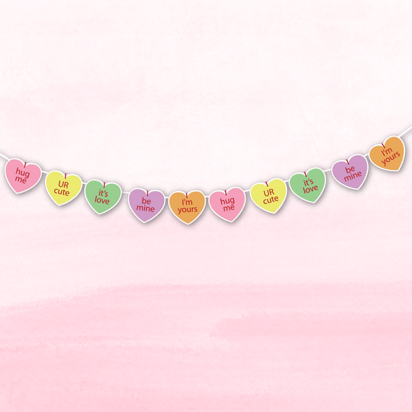 Valentine's Conversation Hearts Garland