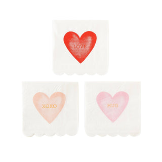Watercolor Heart Cocktail Napkins | Oh So Fancy Party