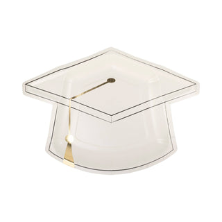 White Graduation Cap Plates | Oh So Fancy Party