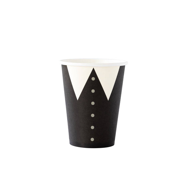 White Lapel Halloween Cups - Oh So Fancy Party