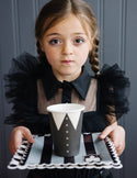White Lapel Halloween Cups Little Girl - Oh SO Fancy Party