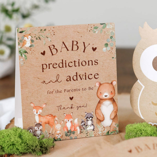 Woodland Baby Shower Advice Cards | Oh So Fancy Party