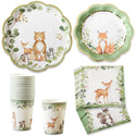 Woodland Baby Shower Tableware 78 Piece Bundle with Cups