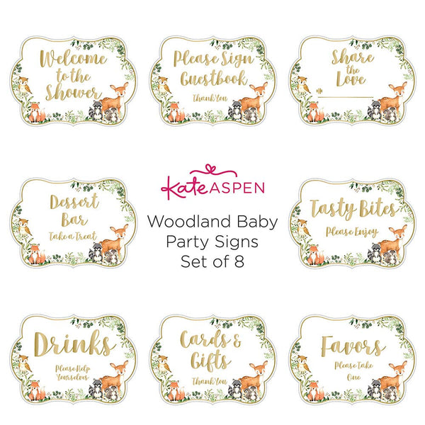 Woodland Baby Shower Sign Set | Oh SO Fancy Party