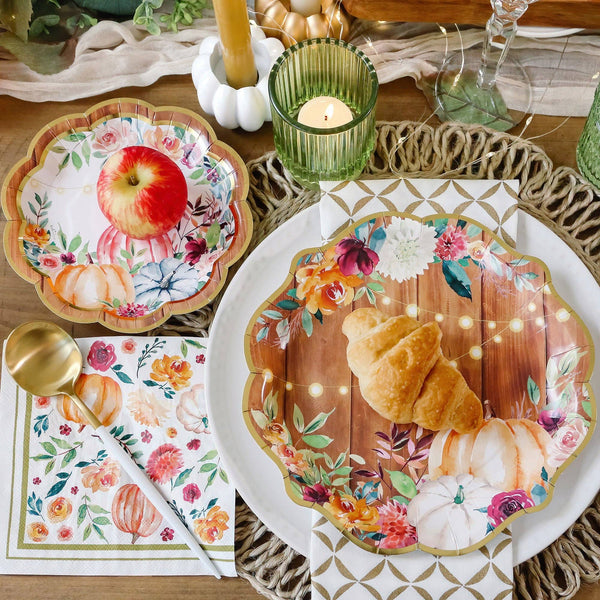 62 pcs Fall/Thanksgiving Tableware Set (16 Guests)