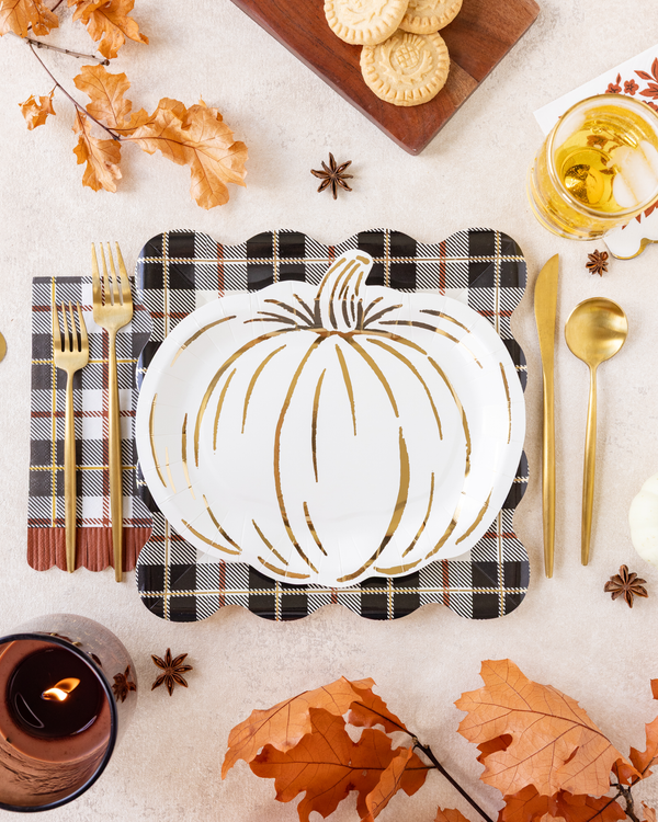 Cream Pumpkin Shaped Plates