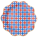 RED & BLUE GINGHAM STAR DINNER PLATES