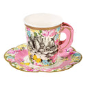 Alice in Wonderland Pink Cups & Saucers