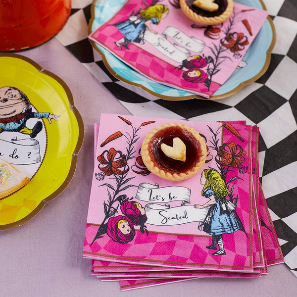 Alice in Wonderland Pink Napkins
