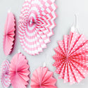 Pink Party Fans - Set of 6