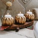 2-in-1 Pumpkin Tealight/Candlestick Holder (Set of 6) - Gold