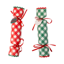 Red and Green Gingham Christmas Crackers