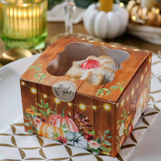 Fall Cookie Boxes with Window + Seal Sticker (Set of 30)