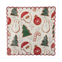 Vintage Style Santa Plate - White or Black Santa