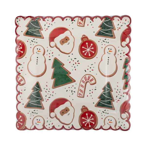 Vintage Style Santa Plate - White or Black Santa