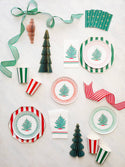 CHERRY RED CABANA STRIPE CUPS