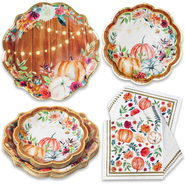 62 pcs Fall/Thanksgiving Tableware Set (16 Guests)