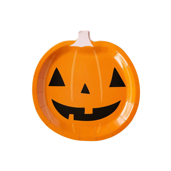 Jack-O'-Lantern Pumpkin Plates – Set of 8