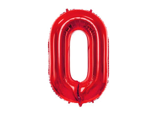 Foil Balloon Number 0 Red