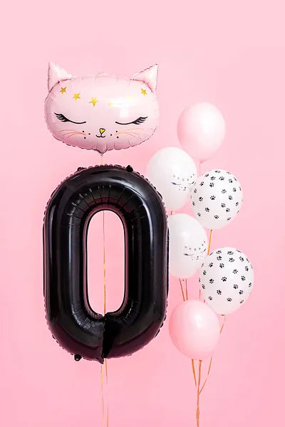 Foil Balloon Number 0 Black