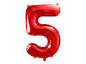 Foil Balloon Number 5 Red