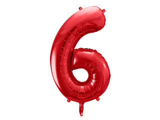 Foil Balloon Number 6 Red