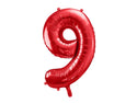 Foil Balloon Number 9 Red