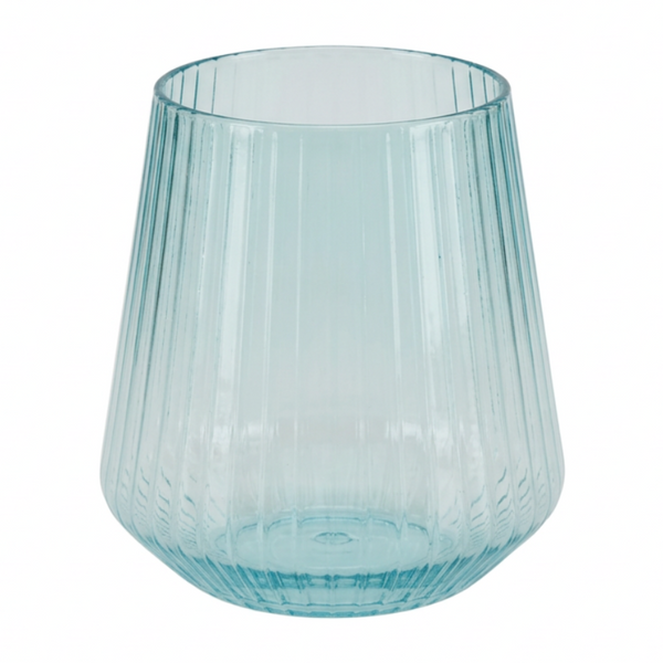 Blue ribbed cup