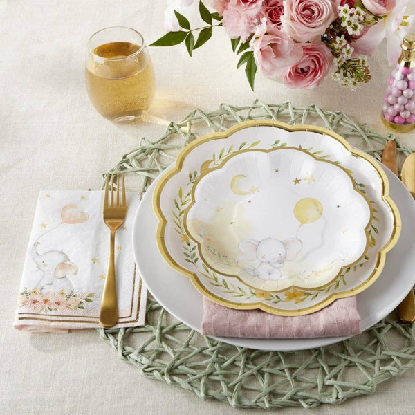 Pink Elephant Baby Shower Napkins