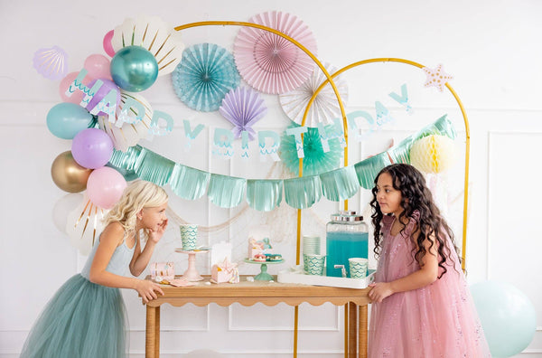 Mermaid Party Fan Set – 6 Pastel Decorations for Under-the-Sea Events