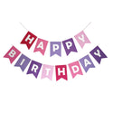 Reusable Happy Birthday Banner - Pink Purple Felt Party Decoration