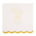 Gold Foil Floral Cocktail Napkin